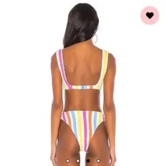 Tularosa Bikini Set sammie top high waisted rise bottoms smocked carnival stripe - Picture 7 of 10